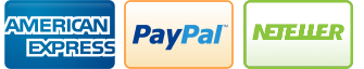 American Express, PayPal, MoneyBookers