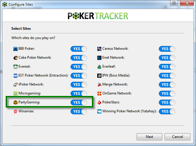 Configuring Party Poker PT4