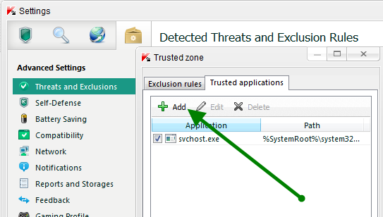 Kaspersky Firewall Settings