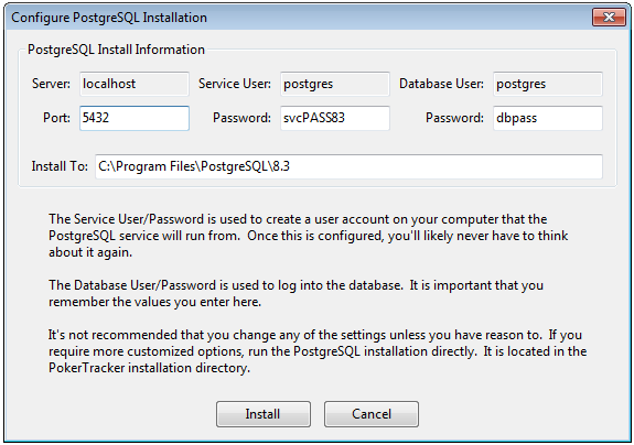 PostgreSQL Default Settings