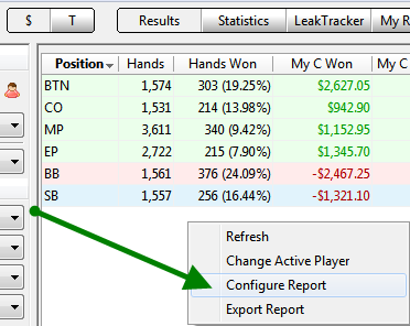 Configure PokerTracker 4 Reports