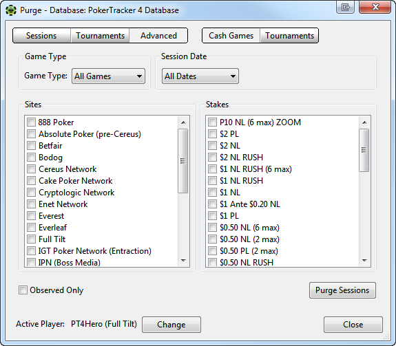 Advanced PT4 DB Purging