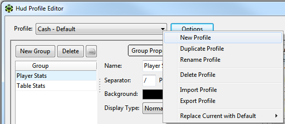 Changing HUD Profile Options