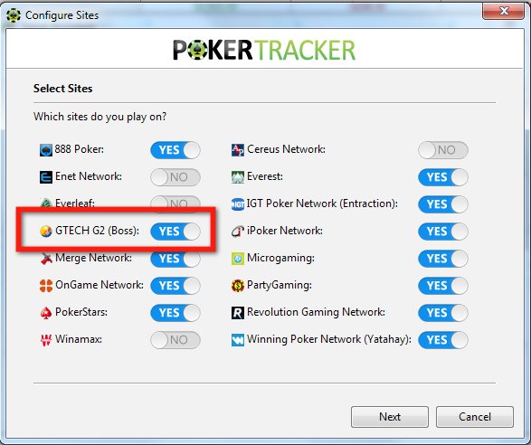 GTECH G2 Poker Configuration