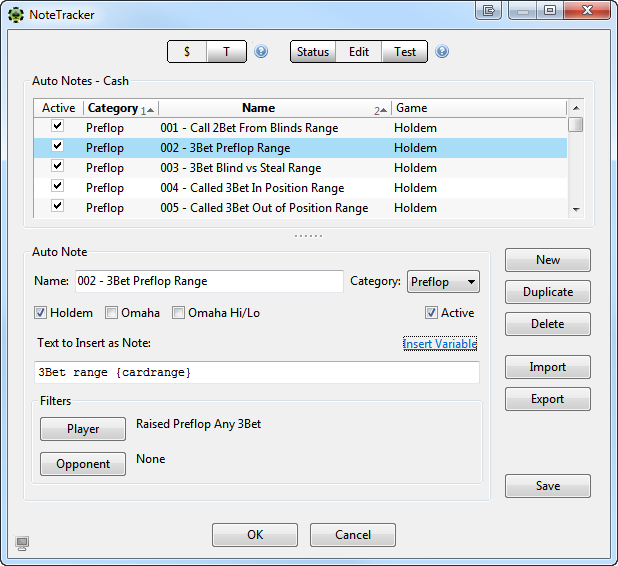 Edit Note Tracker Notes