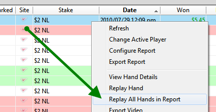replay a full SNG in poker tracker 4
