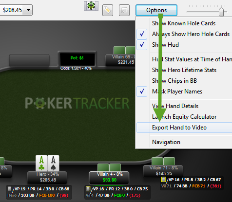 export replayed hand to video