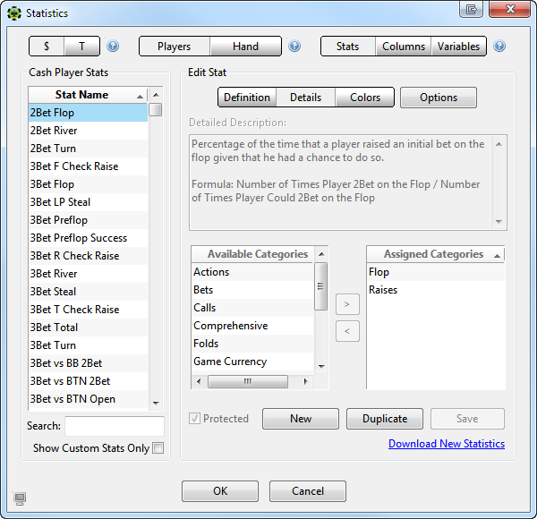 Stats window in poker tracker 4