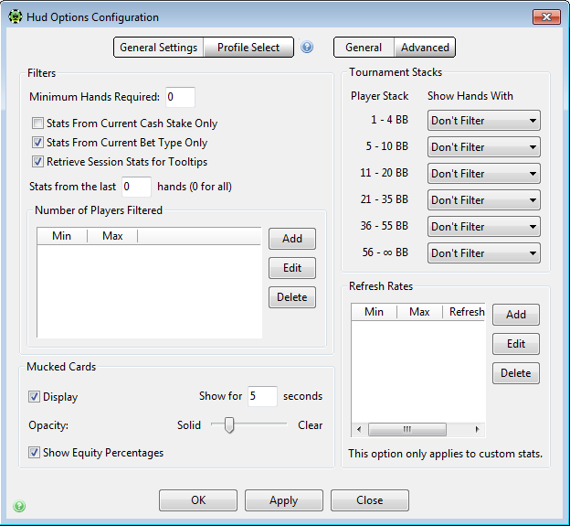 HUD Configuration