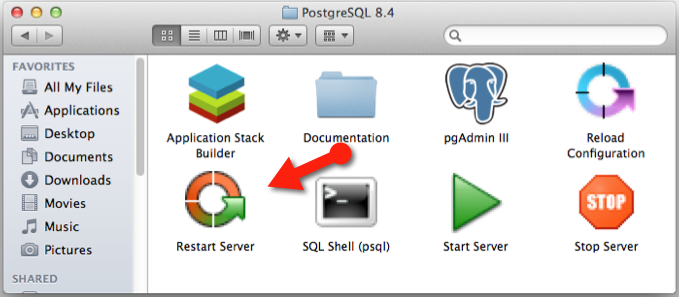 PostgreSQL Restart Server