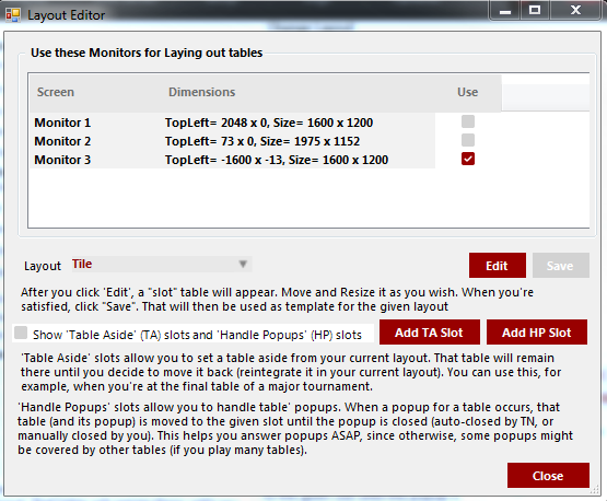 Table Layout Editor