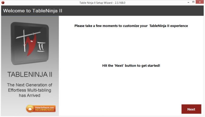 TableNinja II Setup Wizard