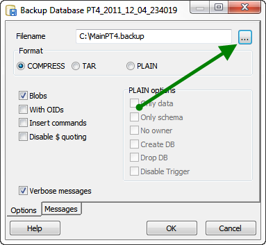 Backing Up A PT4 DB